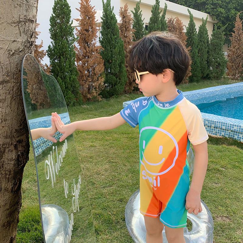 

2025 Young Children s Fashionable Quick-Dry One-Piece Swimsuit - Loose Fit, Fresh and Cute Design 100 cm