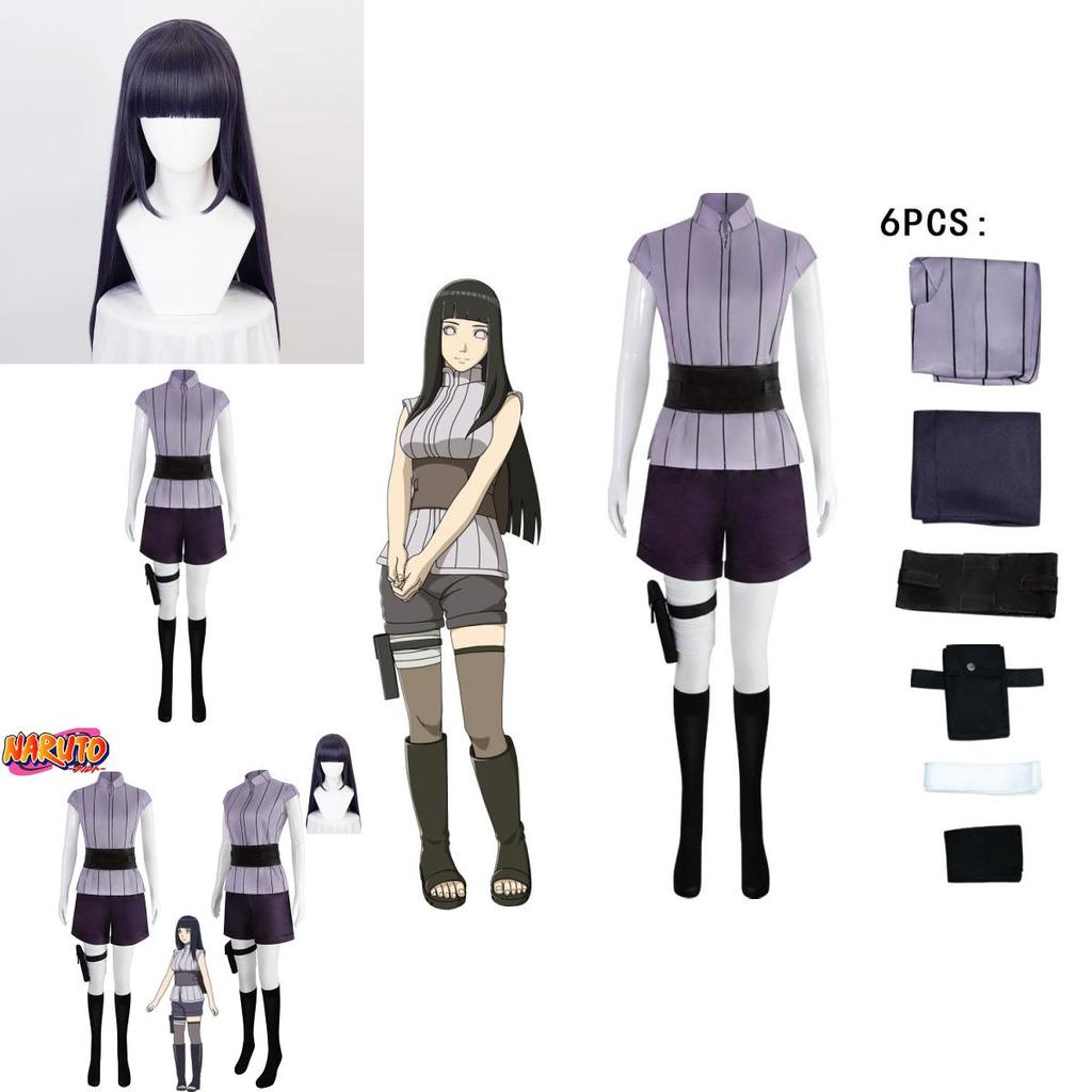Naruto Hyuga Hinata Costume Cosplay Outfit di Halloween Set Carnevale Regalo