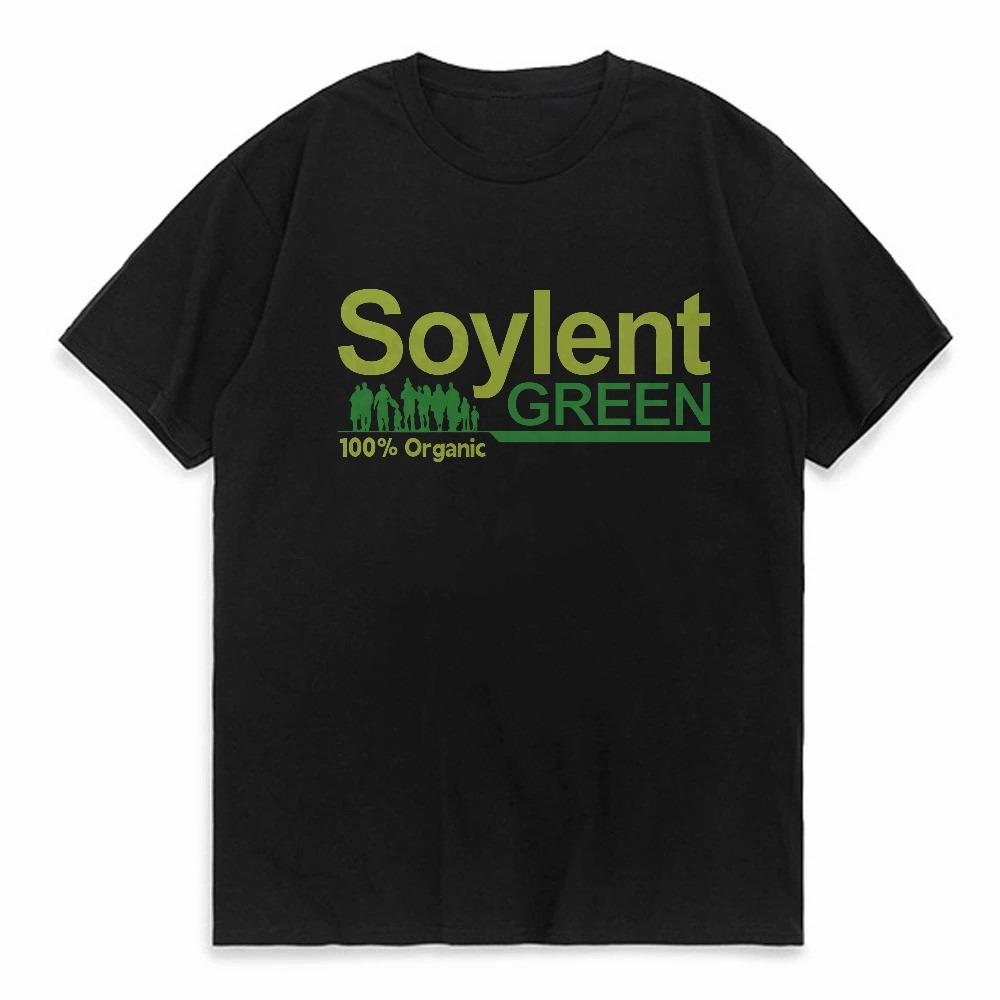 

Soylent Green Футболка з принтом літер Сезон Чоловіча Мода Візерунок Короткий рукав Футболка Ретро Стиль Хіпстер Дихаючий Повсякденні футболки 4XL