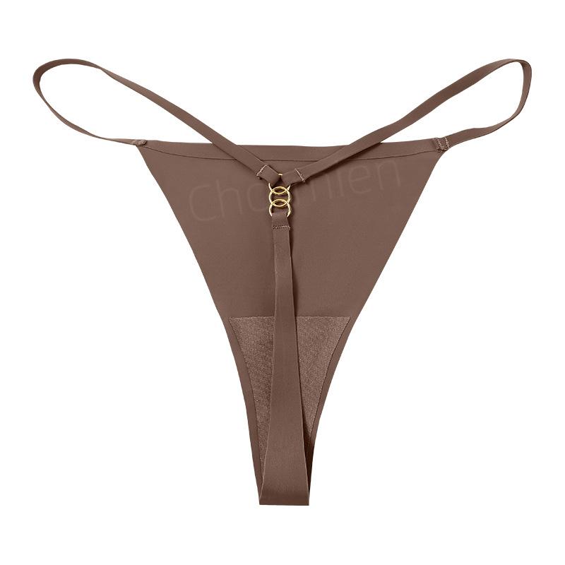 Ropa interior sexy coqueta de seda de hielo para mujer para yoga deportivo, ropa interior sin costuras de tiro bajo para mujer, T-pants de talla grande europeos y americanos