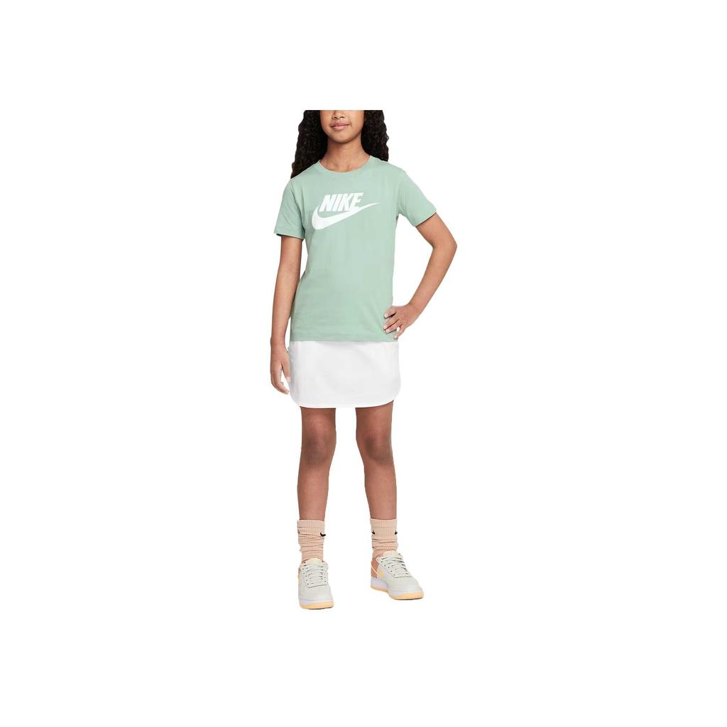 Nike Sportswear T-Shirt Comfortable Fashion Simple Versatile Short Sleeve Kids Tops Green FZ5178-037