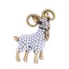 Sheep Pearl Brooch: Hand-Painted Cute Animal Corsage Accessory