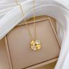 Cubic Zirconia Flower Pendant Necklace for Women 2025 New Fashion Stainless steel Jewelry Wedding Party Accessories