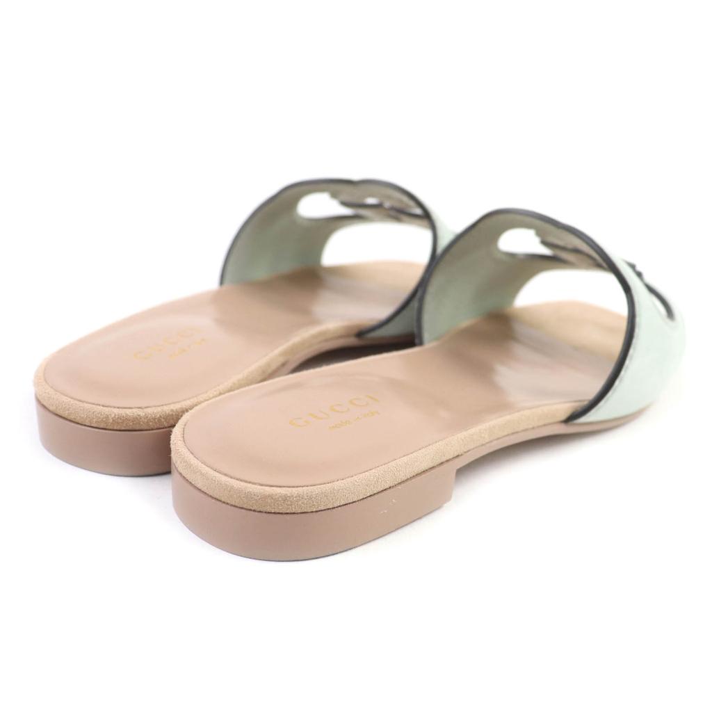 GUCCI Sandals Interlocking G Mint green Suede leather Women 36 Used