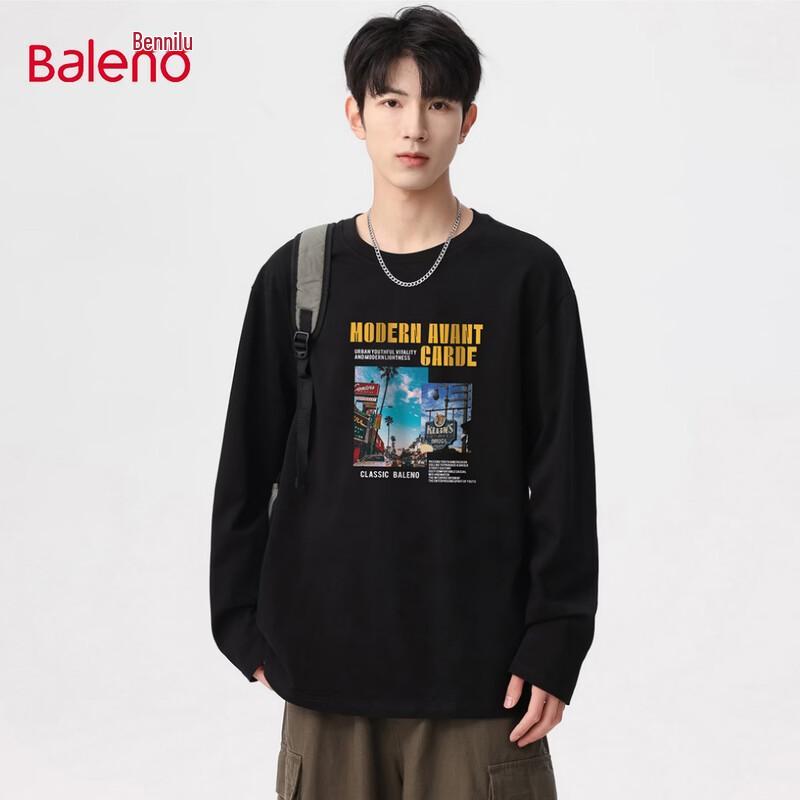 

Baleno Men s 100% Cotton Loose Fit Long-Sleeve Graphic T-Shirt 2XL