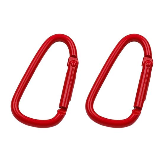 2 Stück Karabinerfederverschluss Leichter Legierungs-Schlüsselanhängerclip Einfacher Einhand-D-förmiger Haken Outdoor-Reisebeutel-Anhänger DIY-Schmuckzubehör