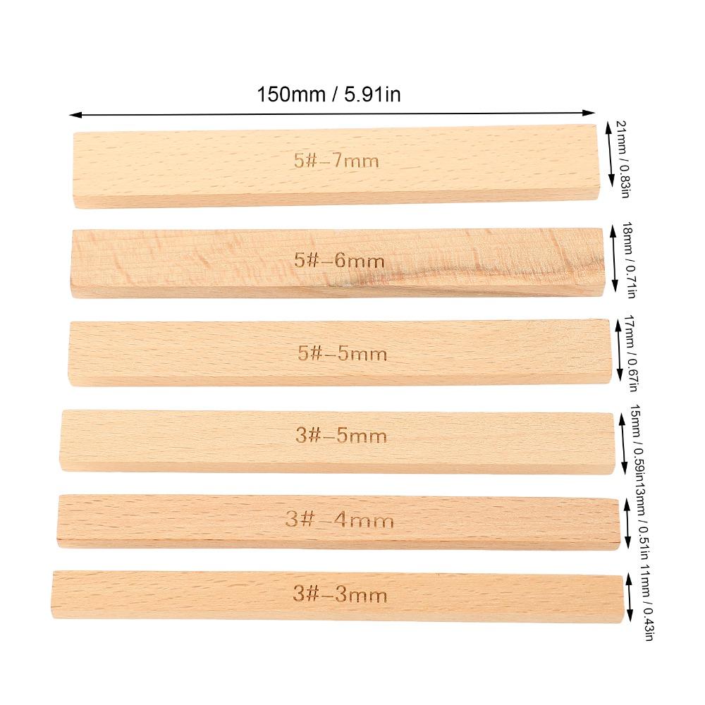 6pcs Wood Zipper Gluing Guide 3mm 4mm 5mm 6mm 7mm Wooden Glue Overflow Prevention Ruler 150mm Zipper Gluing Tool Sewing Projects
