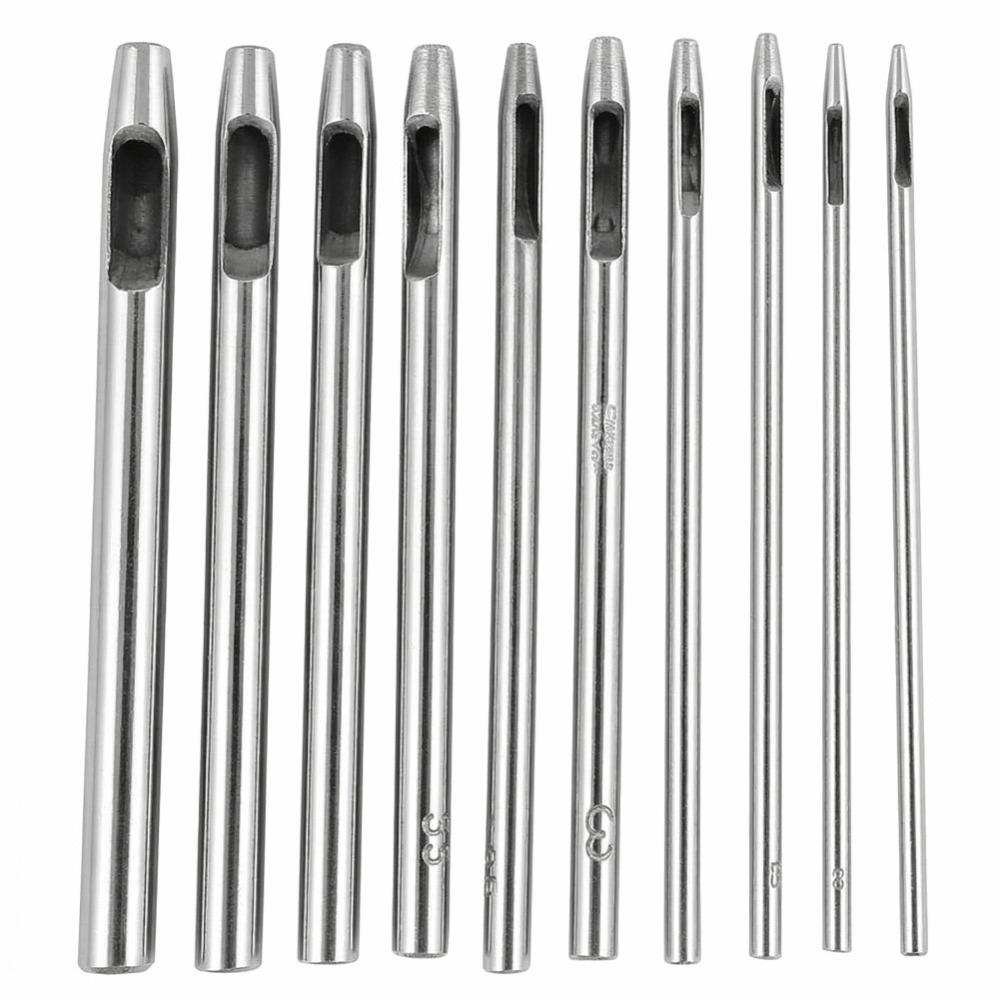 

10 Pcs Round Hollow Punch Set Metal/Steel Punch Tool Kit Leathercraft & DIY Crafting