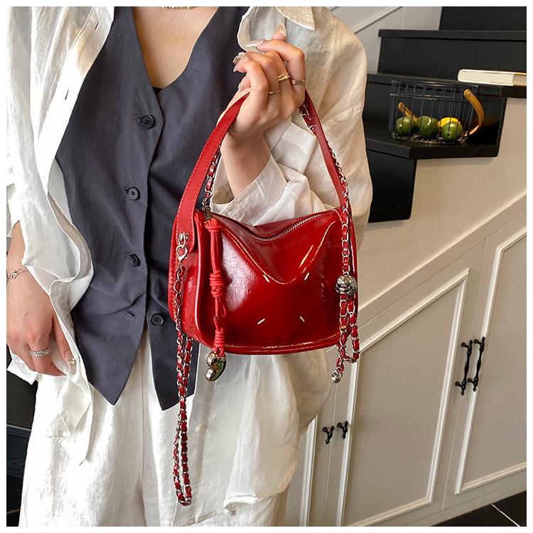Popular Bag Women's New Simple Solid Color Chain Bag Exquisite Shoulder Crossbody Mini Bag