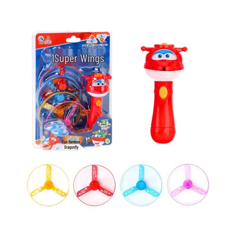 Luminous Bamboo Dragonfly Flashing Frisbee Gyro Toy for Kids