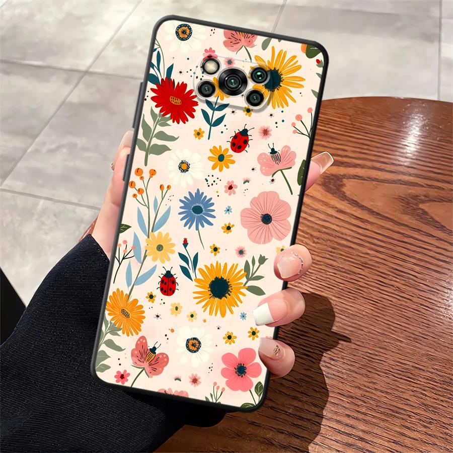 Cartoon Blume Kunst Hülle Handyhülle Case für Xiaomi Poco F8 F3 C61 X3 X4 X5 X7 Pro F1 C75 M3 M4 M7 M5 C50 C71