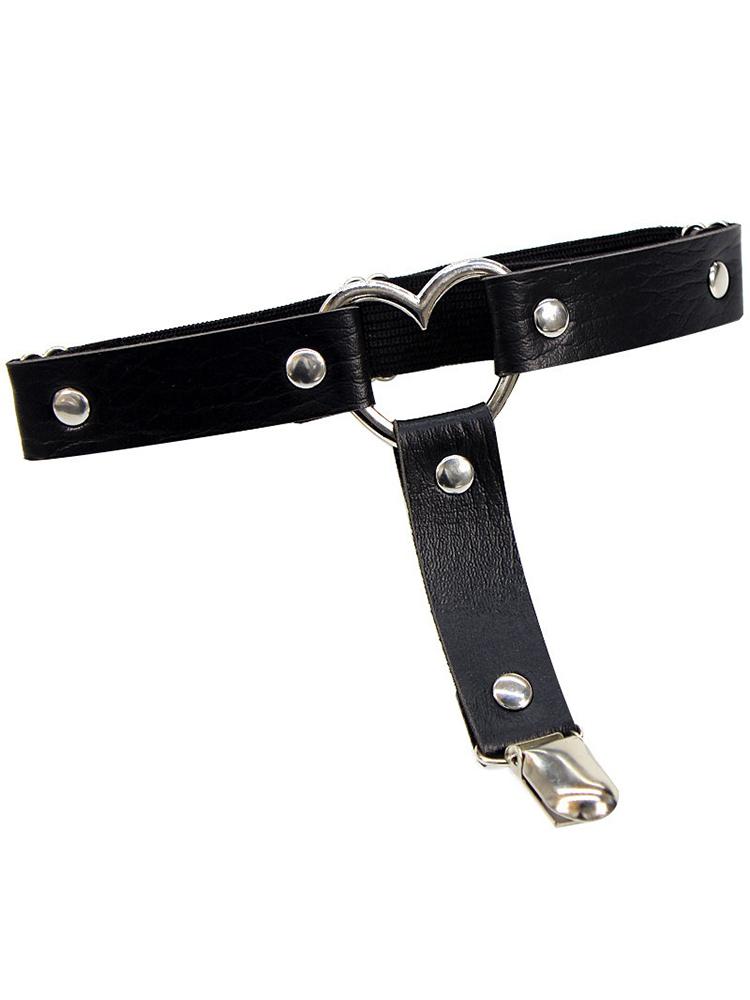 Gothic Harness Women Collar Chain Choker Sexy PU Leather Chain Pendant Collar Choker Necklace Cosplay Accessories for Couples