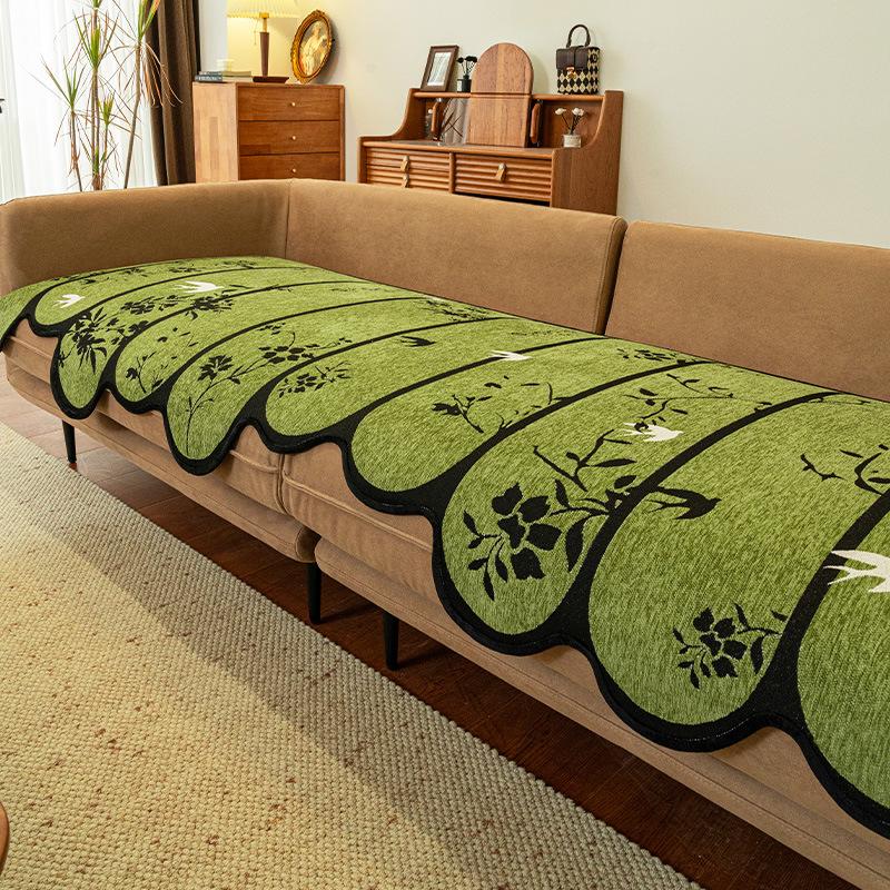 Medieval retro style special-shaped sofa cushion 2025 new four-season universal cover towel one-piece fixed non-slip seat cushion 9090cm 2774₽