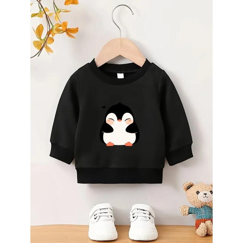 Cute Cartoon Print Pattern, Durable, Wrinkle Resistant, Comfortable and Versatile Round Neck Hoodie for Baby Girls Aged
