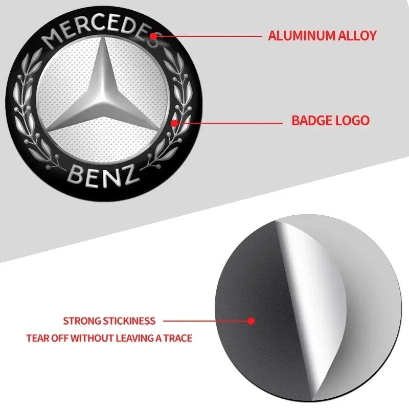 4Pcs 56mm Aluminum Emblem Car Wheel Center Hub Caps Sticker for Mercedes Benz B/C/E/S Class A Class C200L GLC GLK New CLA GLA AIJ5