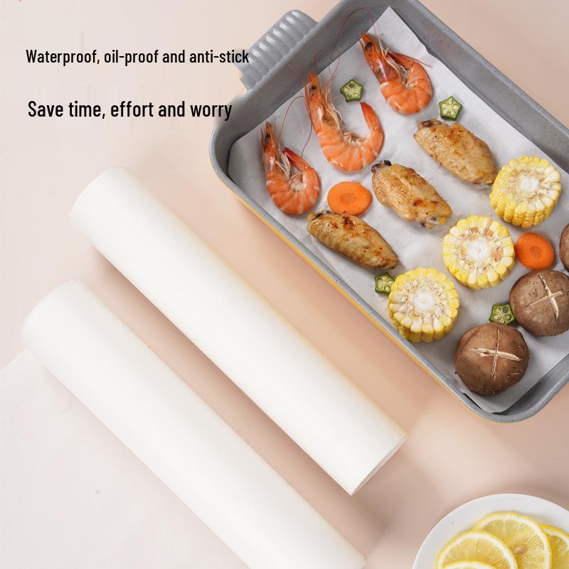 Lebensmittelechtes Silikon Backpapier Rolle - Ölfest, Antihaftbeschichtet, Airfryer-sicher