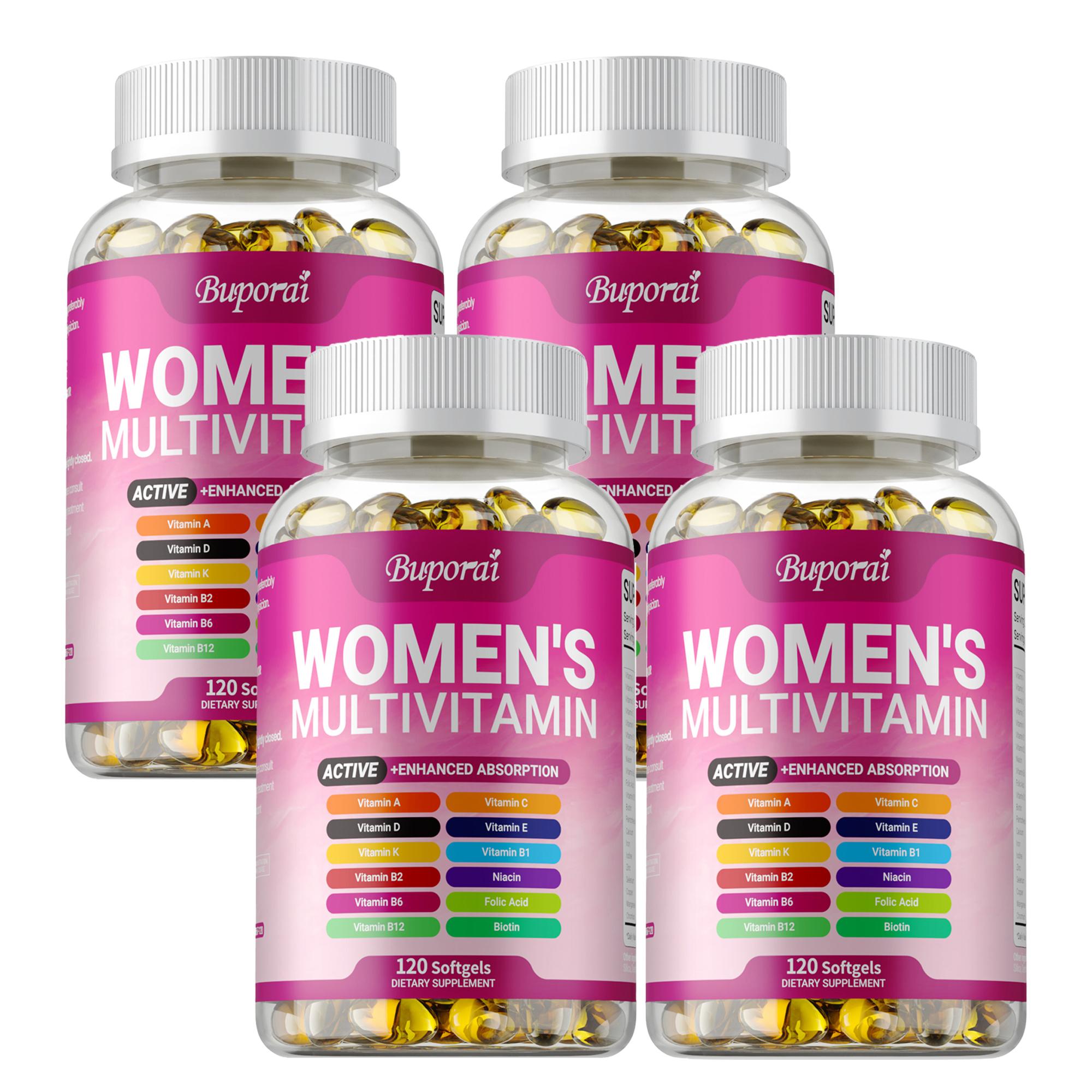 Cápsulas multivitamínicas para mujer, vitaminas A, C y D, nutrición multivitamínica, protección inmunológica, apto para adultos. 120*4