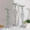 New Dining Table Candle Holder Arrangement Silver Iron Flower Arranger Path Candle Holder Wedding Flower Props Home Furnishings
