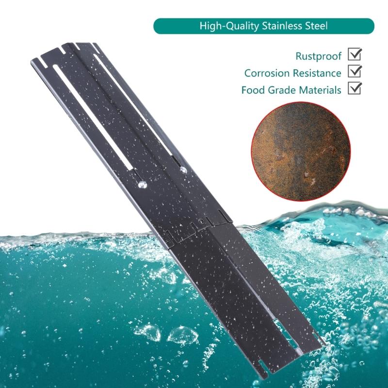 Coperture Bruciatori Tenda Calore Regolabile Strisce Flavorizzanti Acciaio Inossidabile Scudo Piastra Calore Strisce Domatori Fiamma Accessori Griglia
