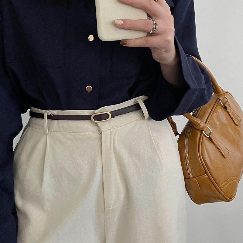 And Black Fashionable Coffee Slim Waist Belt For Women Trendy Korean Inspired Accessory For Any Look