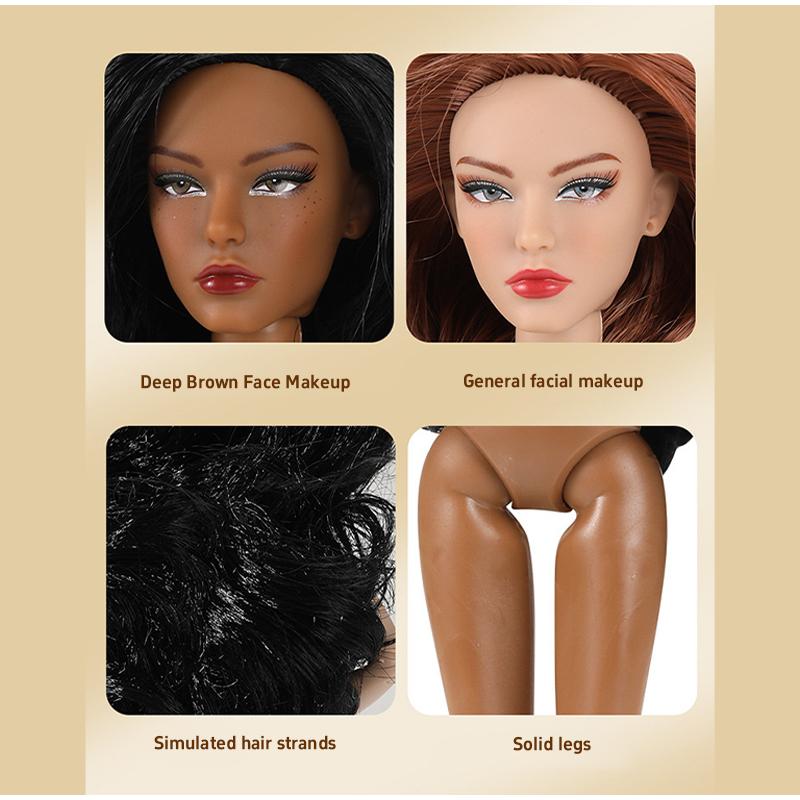 New 2Nd Gen  32Cm Supermodel Doll White Dark Skin Straight Hair Curly Hair 1/6 Diy Doll Toy Fashion Model Collectible Gift