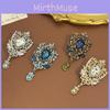Vintage Crown Water Drop Brooch With Alloy Material For Elegant Festive Wear