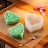 Valentine's Day Rose Flower Silicone Candle Mold 3D Love Flower Soap Gypsum Resin Craft Mold DIY Chocolate Baking Mold Home Gift