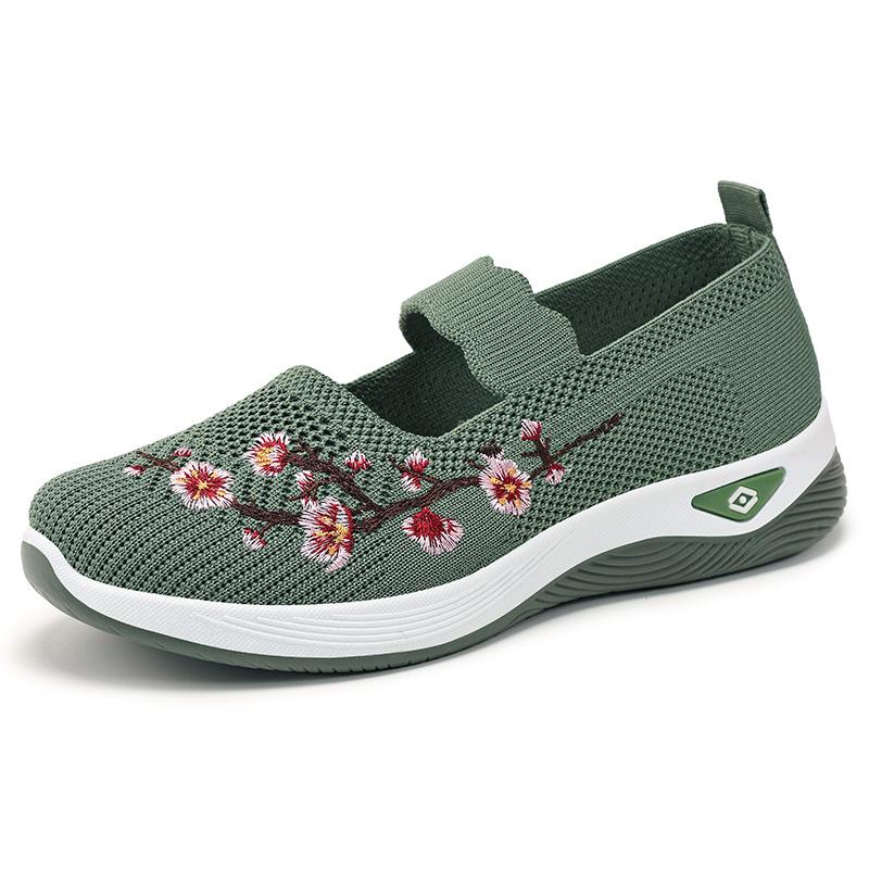 Women's shoes large size casual shoes summer new fly-woven breathable mesh shoes soft sole comfortable shoes women's 2025