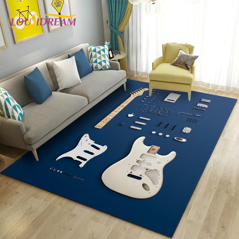 Classical Guitar Electric Guitar Area Rug,Carpet Rug for Living Room Bedroom Sofa Doormat Decoration,Kid Play Non-slip Floor Mat 40x60cm