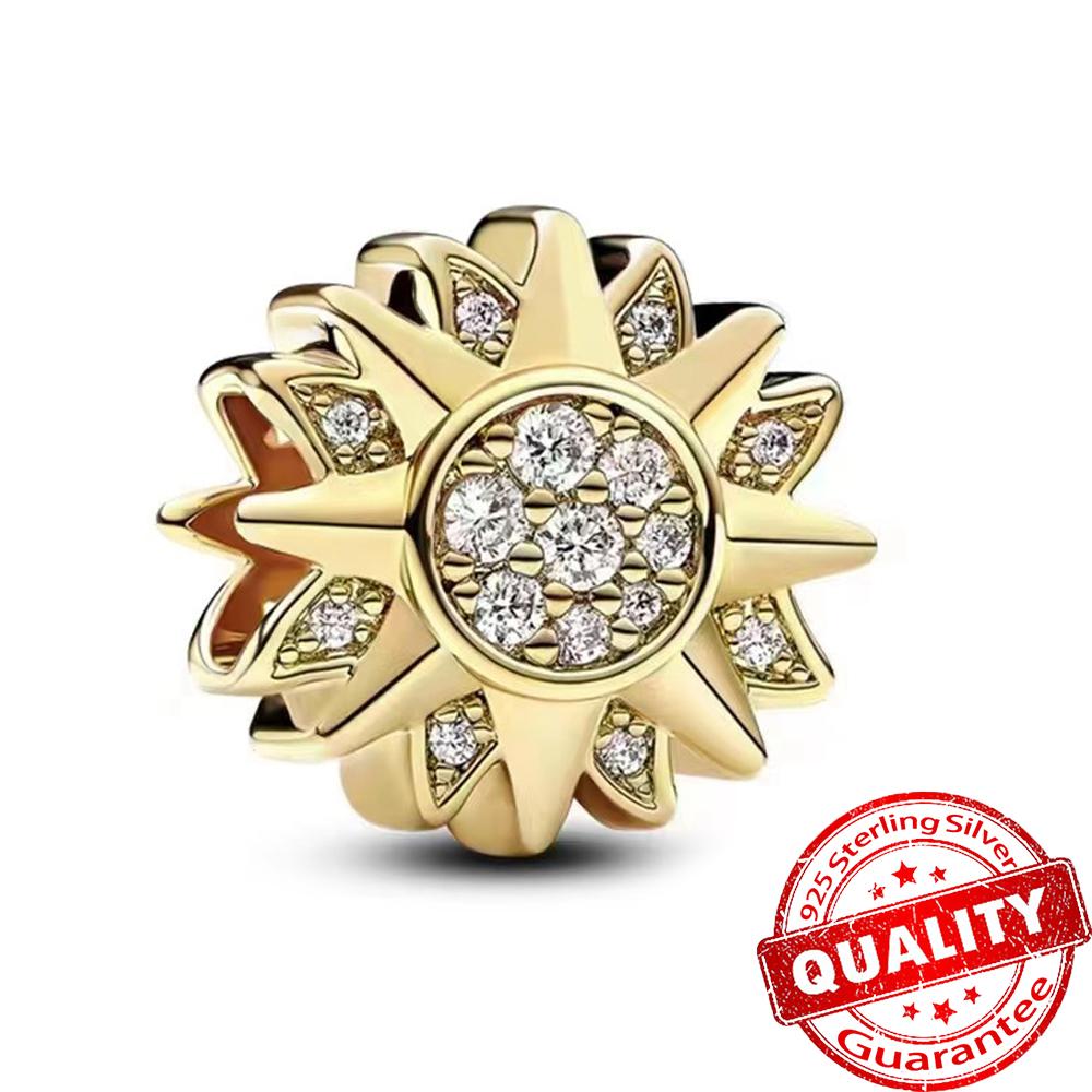 Autentyczny Miedziany Charms Błyszcząca Gwiazda Księżyc i Słońce Wisiorek Pasuje do Oryginalnych Bransoletek DIY Naszyjnik Damski Biżuteria Prezent