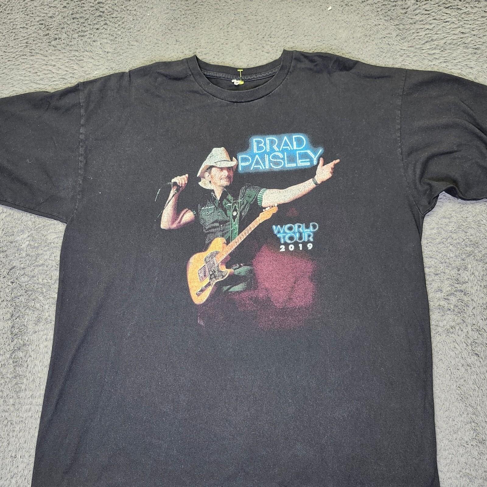 Brad Paisley World Tour 2019 Graphic Black XL Alstyle Unisex T-Shirt S