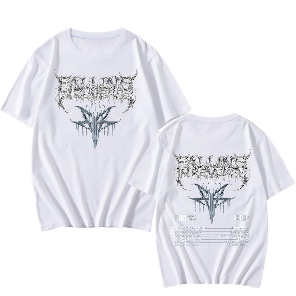 

Falling In Reverse ЕВРОПА 2025 ФЕСТИВАЛИ Футболки Поп-метал Уличная одежда Подарок для фанатов Футболка унисекс Свободные повседневные хлопковые топы L белый