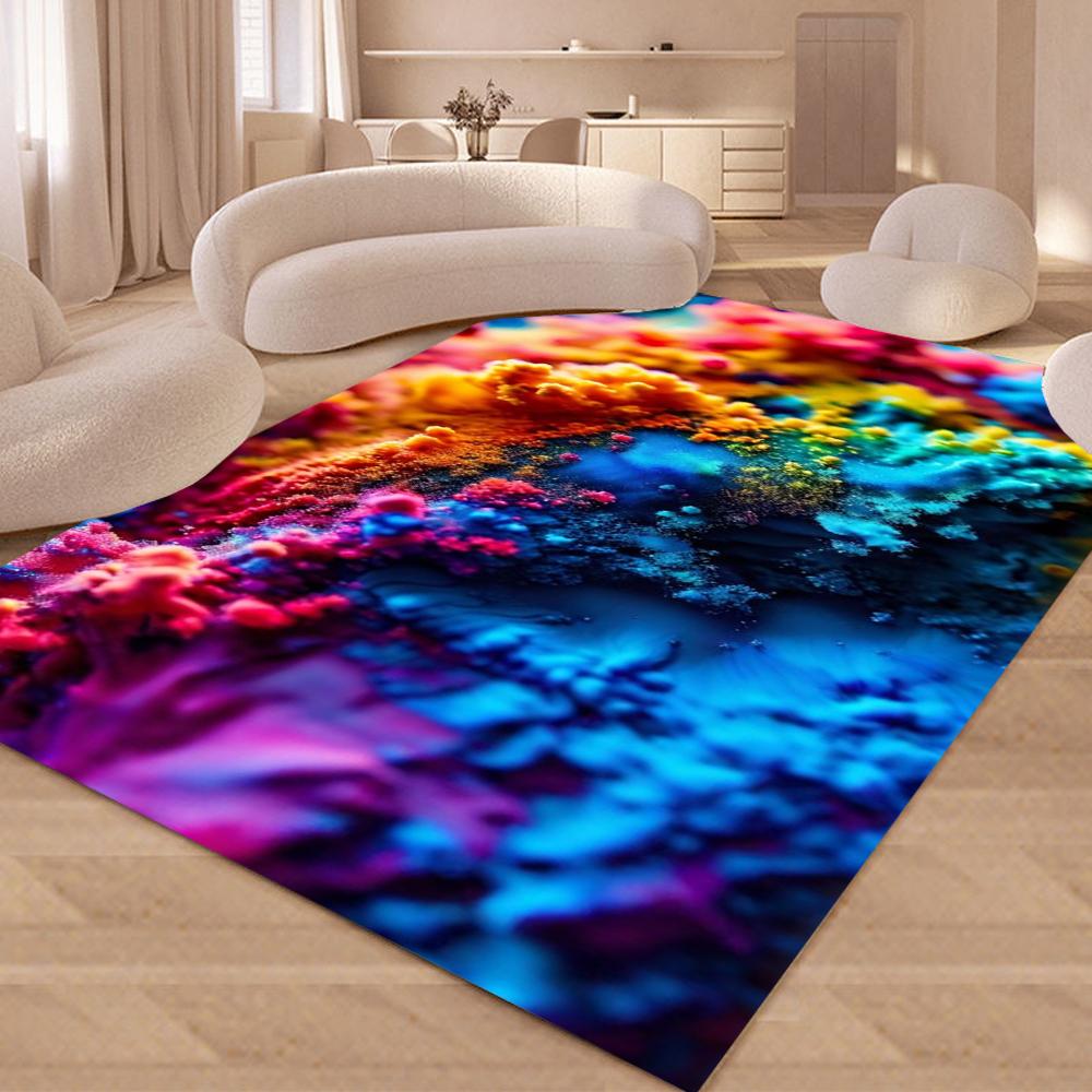 Artistiek Kleurexplosie Vloerkleed met Verfspat Patronen Woonkamer Slaapkamer Kunstliefhebbers Decor Tapijt Huisdecoratie Mat 120x160cm