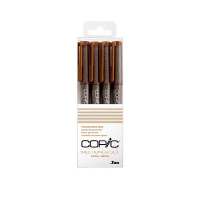COPIC Too Multiliner 4'lü Set Sepya Çizim ve Mürekkepleme için