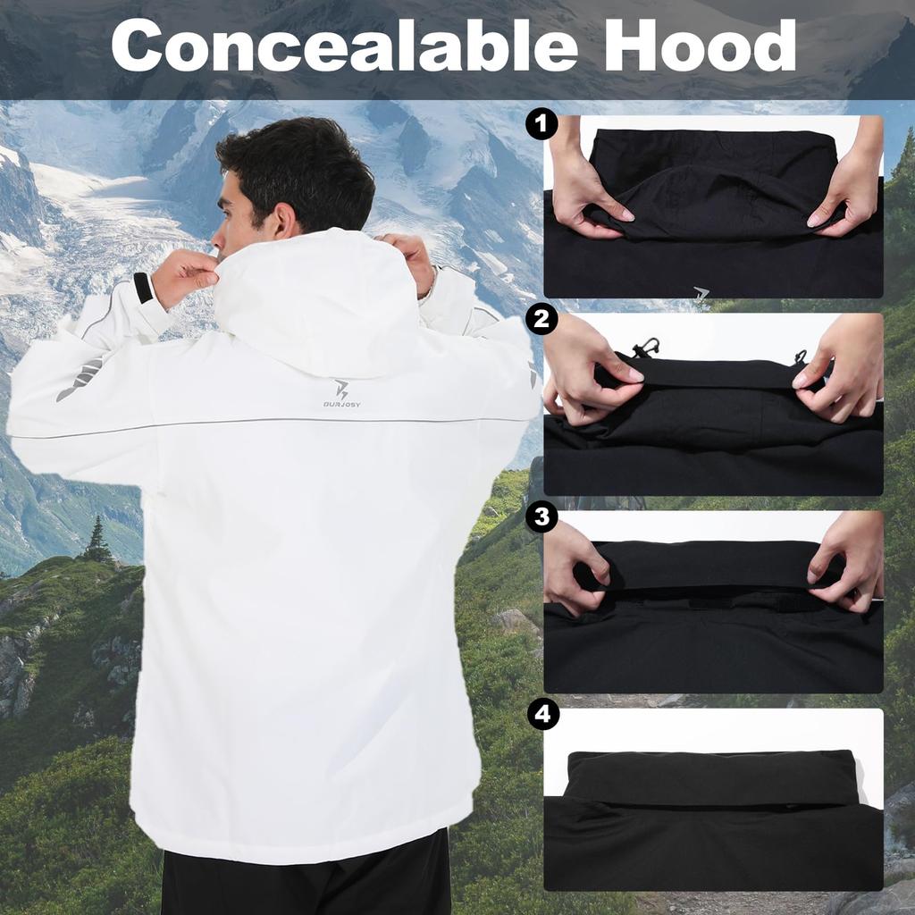 Burjosy Rain Suit and with Storage Perfect for Rainy Season Activities Like and Camping Men's Set, Waterproof, Windproof, Reflective, Breathable,