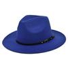 Retro Plush Jazz Multi Color Flat Big Brimmed Hat With Fashionable Personality