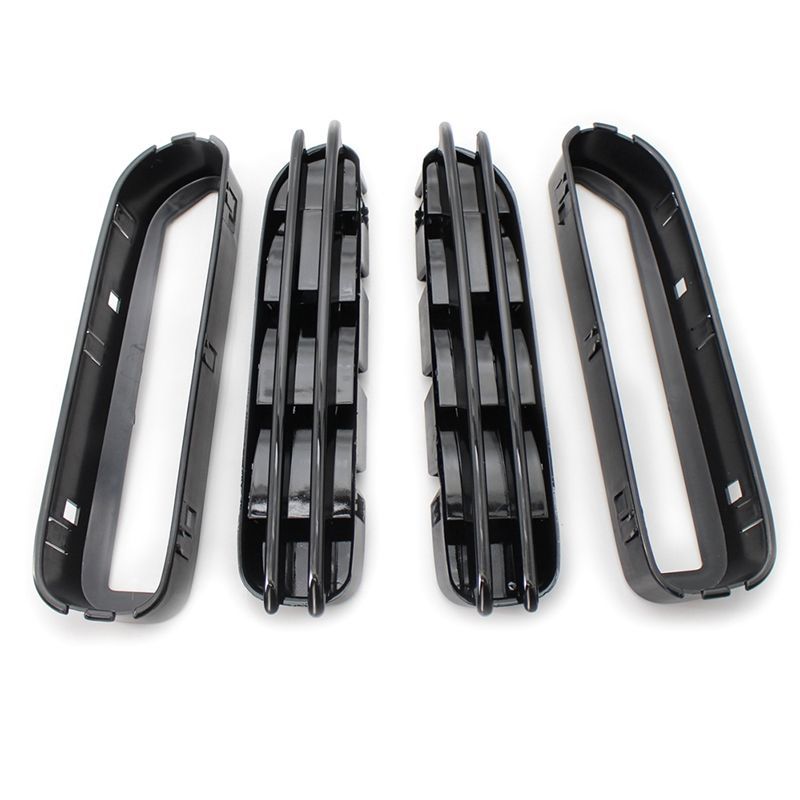 A30F-1Pair Car Side Wing Fender Air Flow Vents Grille Grill For BMW E60/E61 E39 M5 Glossy Black