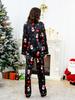 Custom Christmas Faux Silk Pajamas Set - Long Sleeve & Pants for Family