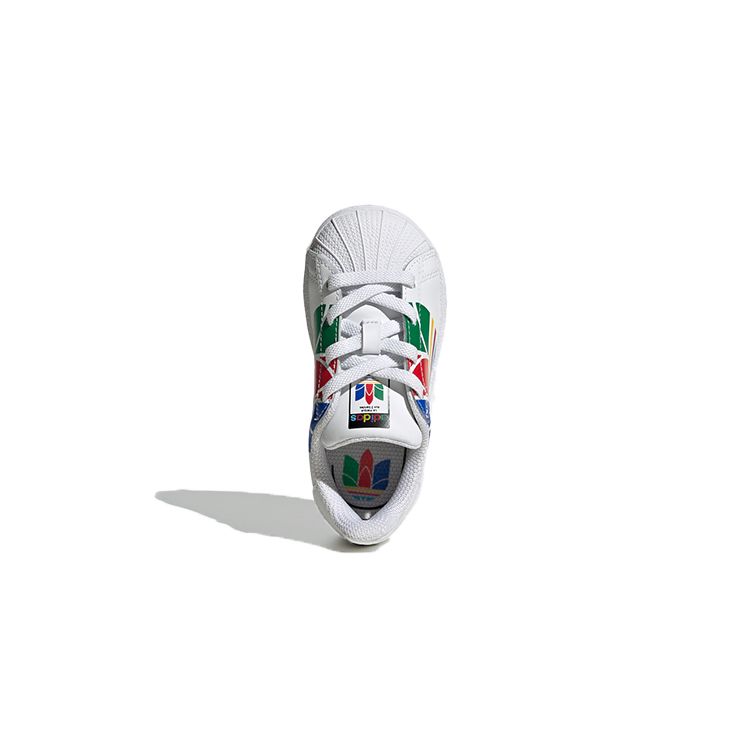 Adidas Superstar Pure K Colorful Trefoil - Cloud White Baby Sneakers Red Blue FW4017