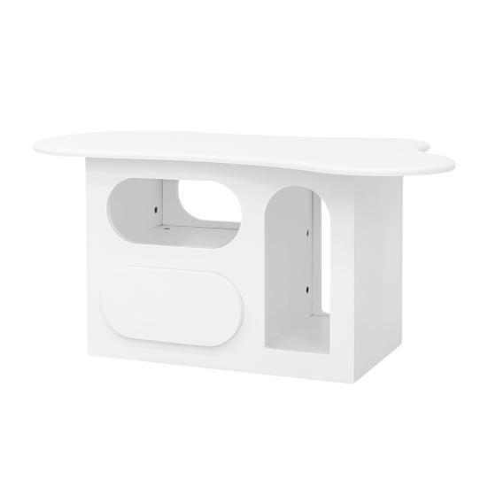 Coffee Table with Drawers, Cloud-Shaped Coffee Table with Open Storage Compartments, High-Quality Materials, 97 X 45 X 43.5