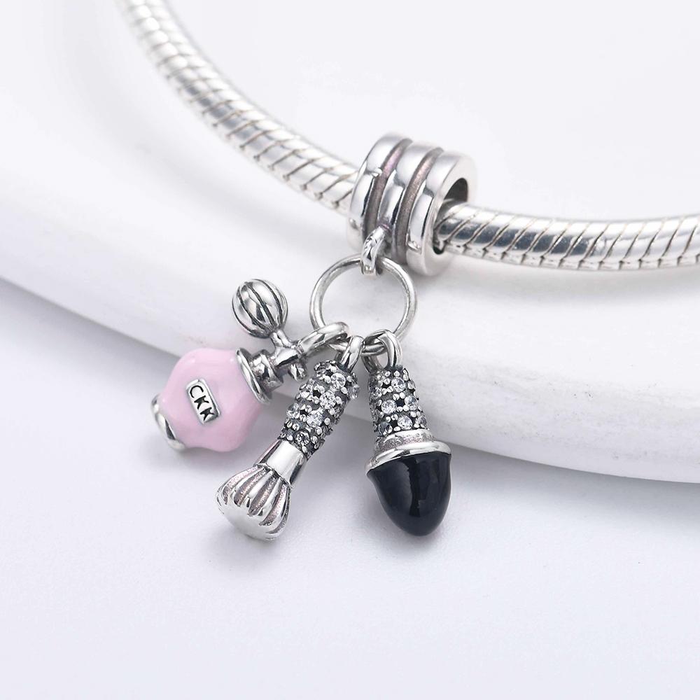 New Original Copper Plated Accessories Fashion Charm Perfume High Heels Bead Fit Pendant Bracelet For Women Diy Jewelry Gift