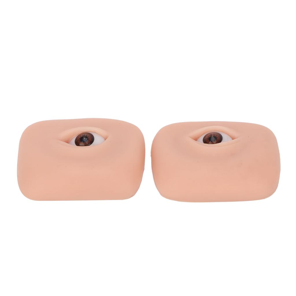 1 Pair 3D Silicone Fake Eye Practice Skin Makeup Eyebrow Eyeliner Tattoo Practice Skin for Novice
