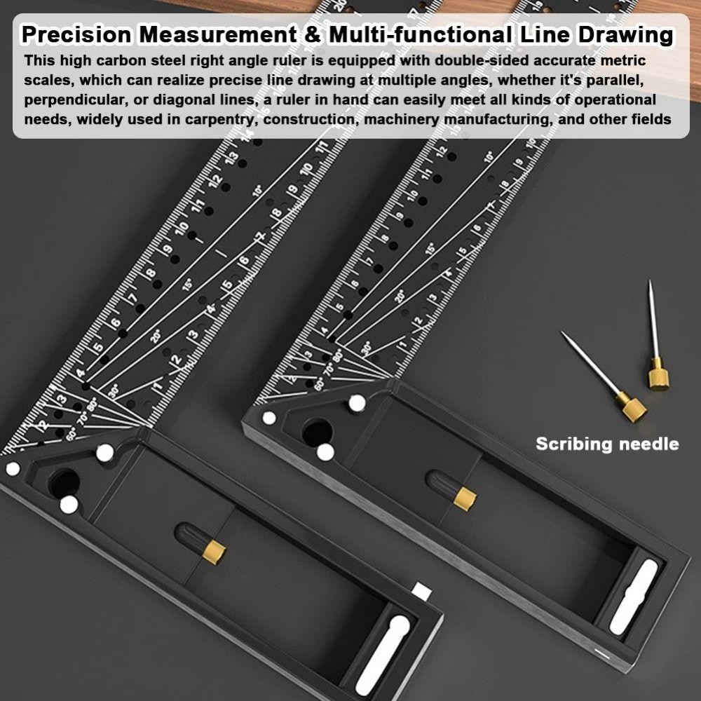 Industrial Grade Positioning Marking Angle Ruler 45/90 Degree Hole Woodworking Gauge  Carpentry