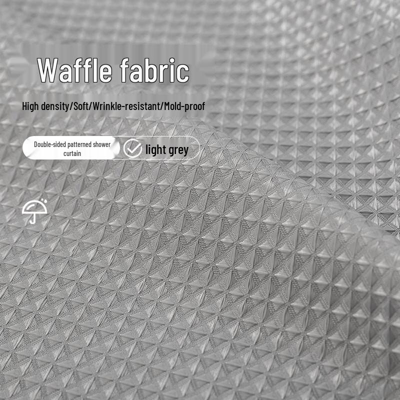 Waffle Weave Waterproof Shower Curtain 240x200cm