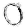Boucheron Faceted Solitaire Ring 0.21ct VVS1/E/VG Pt950Platinum/diamond #3.7(US Size) 4g Women Used