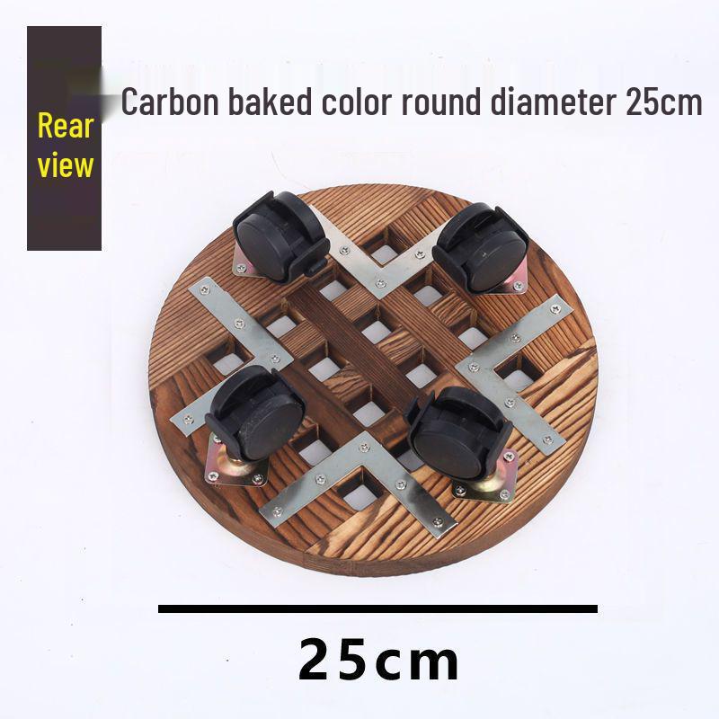 Bonsai Wood Flower Stand with Wheels | Square/Round Anti-Corrosion Elevated Pot Tray for Indoors