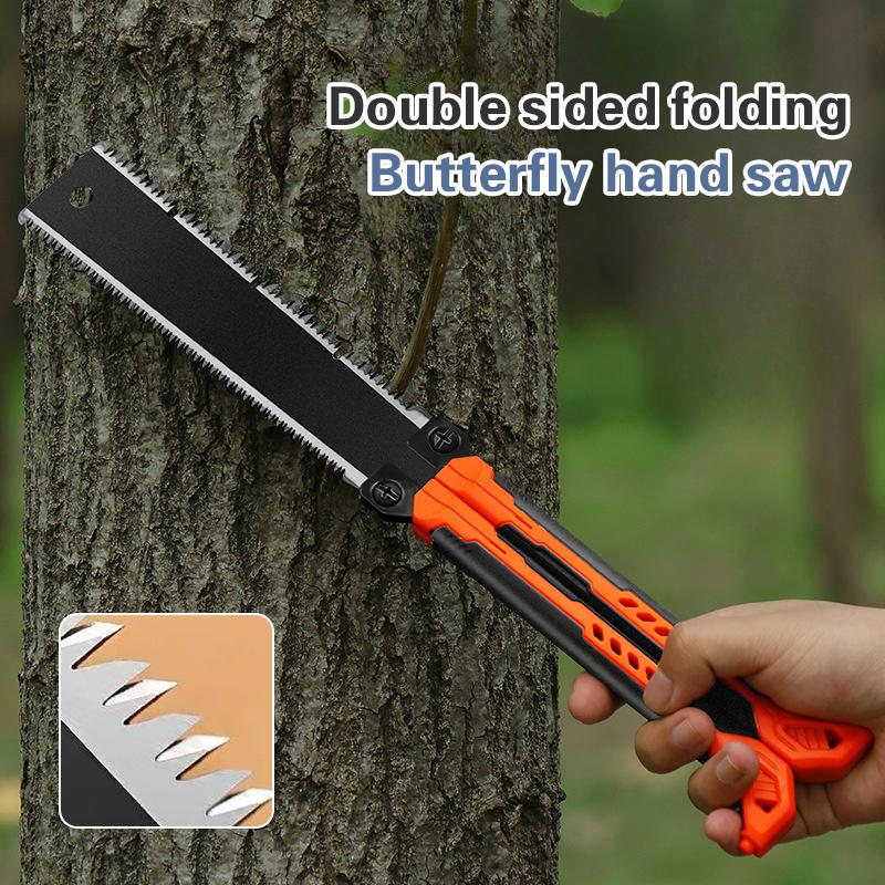 Saw Woodworking Hand Tools 14" Pocket Folding Saw Sk5 Wood Saw,13/14Tpi Double Edges Pull Saw Portable Camping Saw Flush Cut Saw