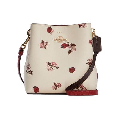 Ladybug Blomstertryk Læder Mini Spandtaske Crossbody C7268-IMCAH