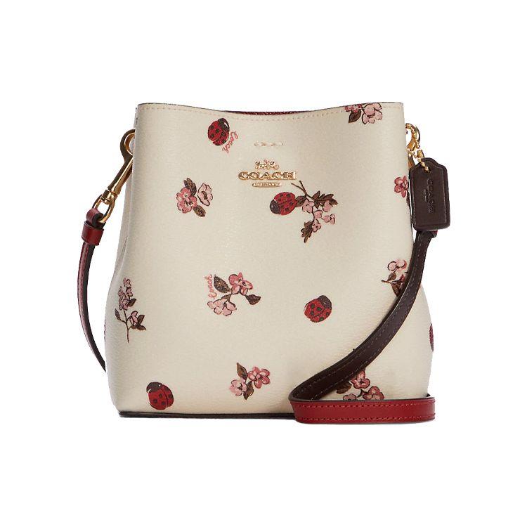 

Coach Ladybug Floral Print Leather Mini Bucket Bag Crossbody C7268-IMCAH Gift Box Set (Basic Set+Yellow Box)