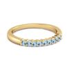 Blue Topaz Round Half Eternity Ring -925 Sterling Silver Gold Vermeil